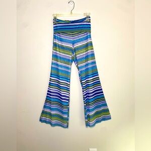 Cynthia Rowley Swim Coverup Pant Sz XS Striped Semi Sheer Wide Leg Pool Beach